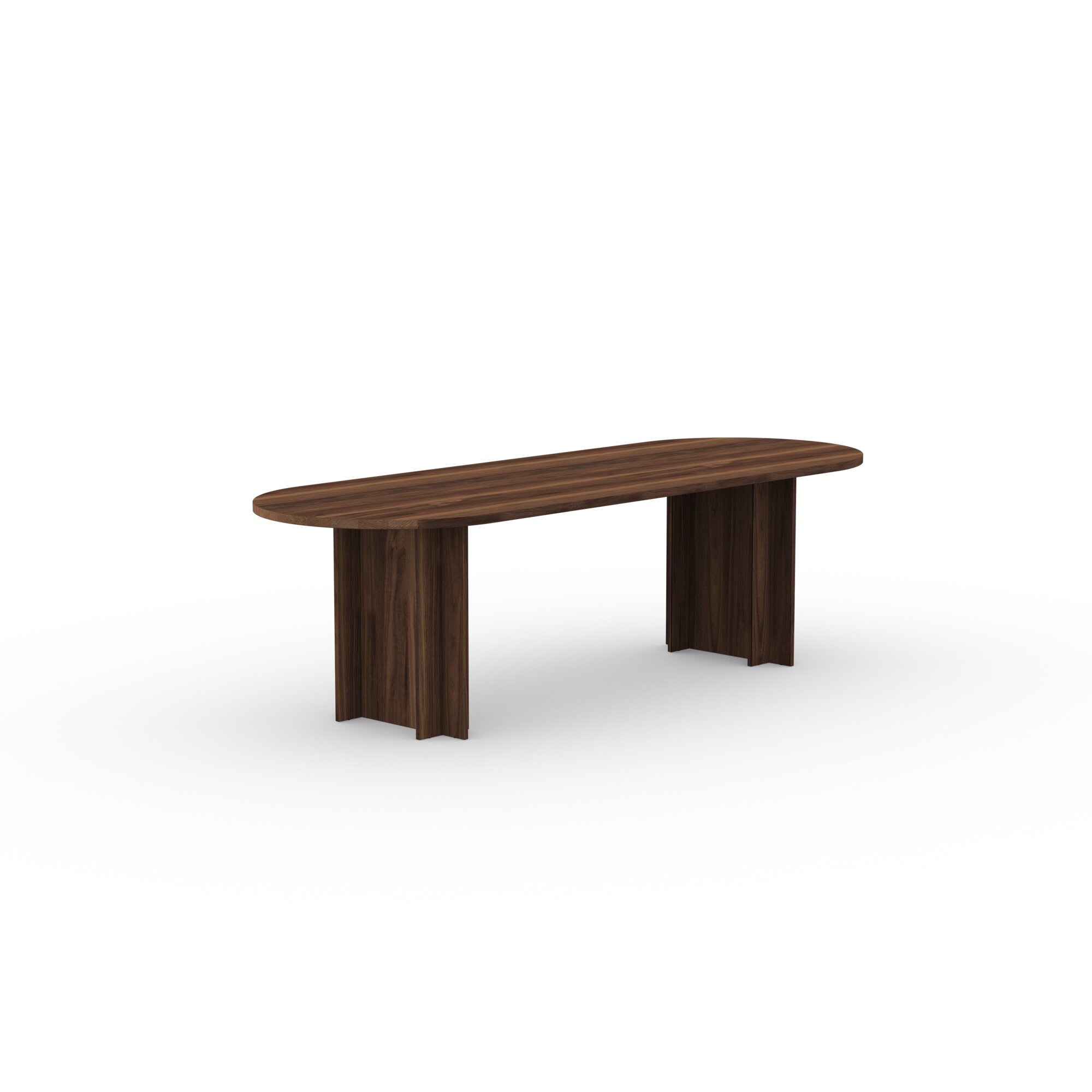 Flat oval Design dining table | Column  Walnut naturel lacquer | Walnut naturel lacquer | Studio HENK | 