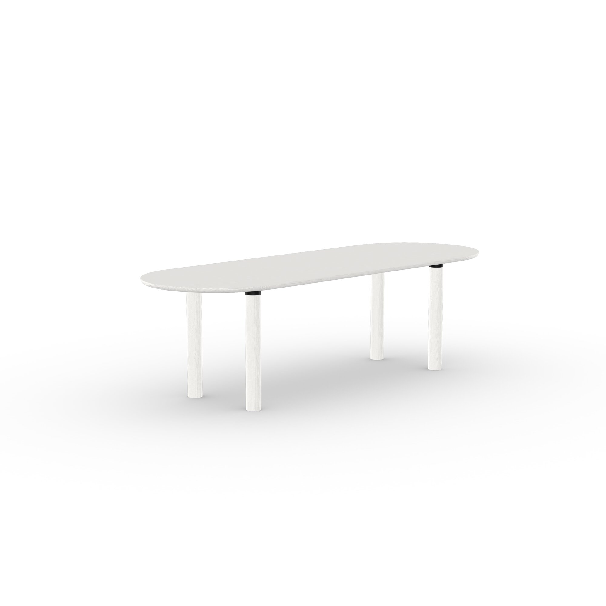 Flat oval Design dining table | Cylinder Oak white lacquer | Oak white lacquer | Studio HENK | 