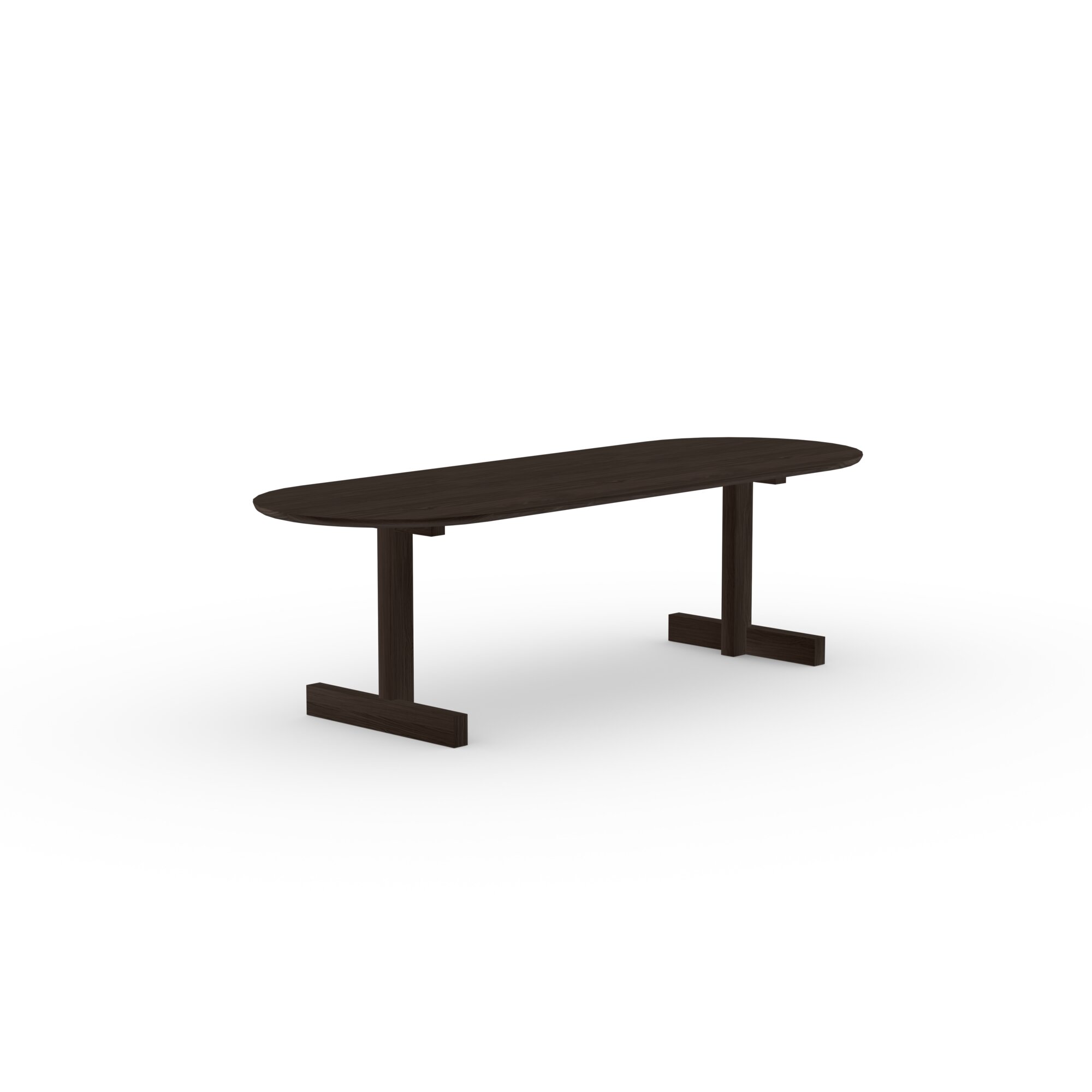Flat oval Design dining table | Base Table Oak smoked stain | Oak smoked | Studio HENK | 