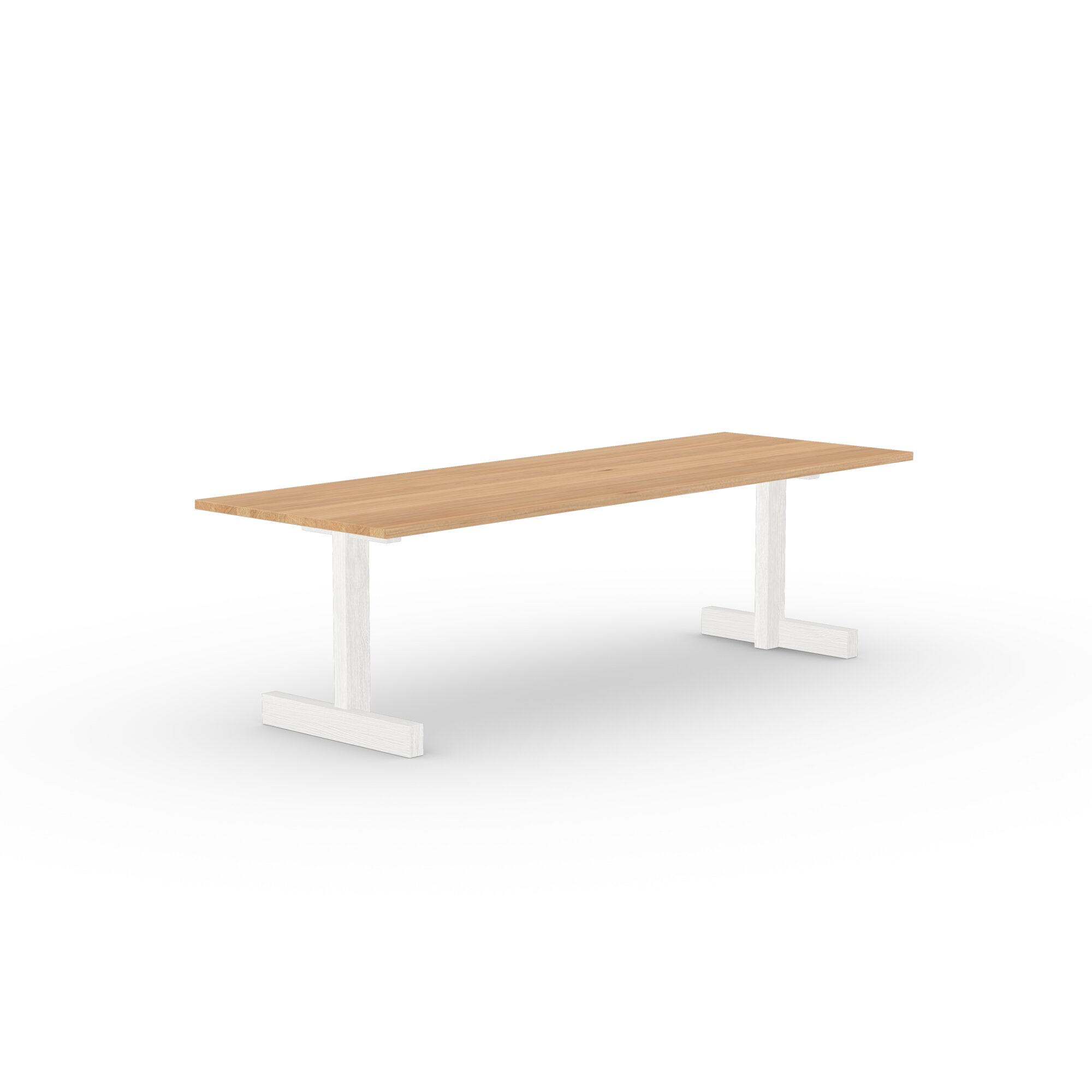 Rectangular Design dining table | Base Table Oak white lacquer | Oak natural lacquer  | Studio HENK | 