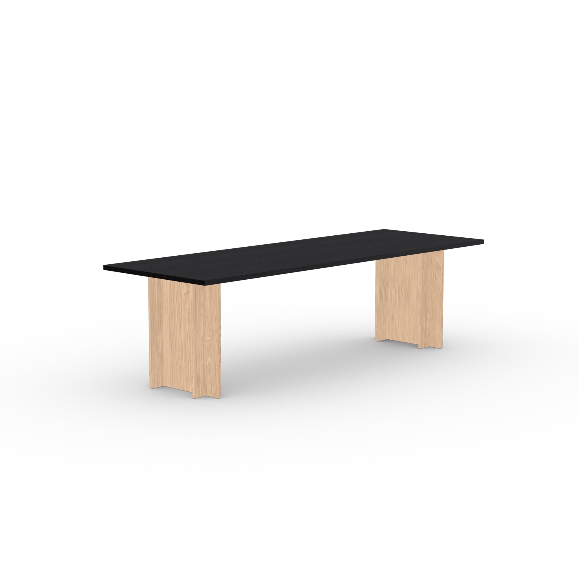 Rectangular Design dining table | Column  Oak hardwax oil natural light | Oak black lacquer | Studio HENK | 