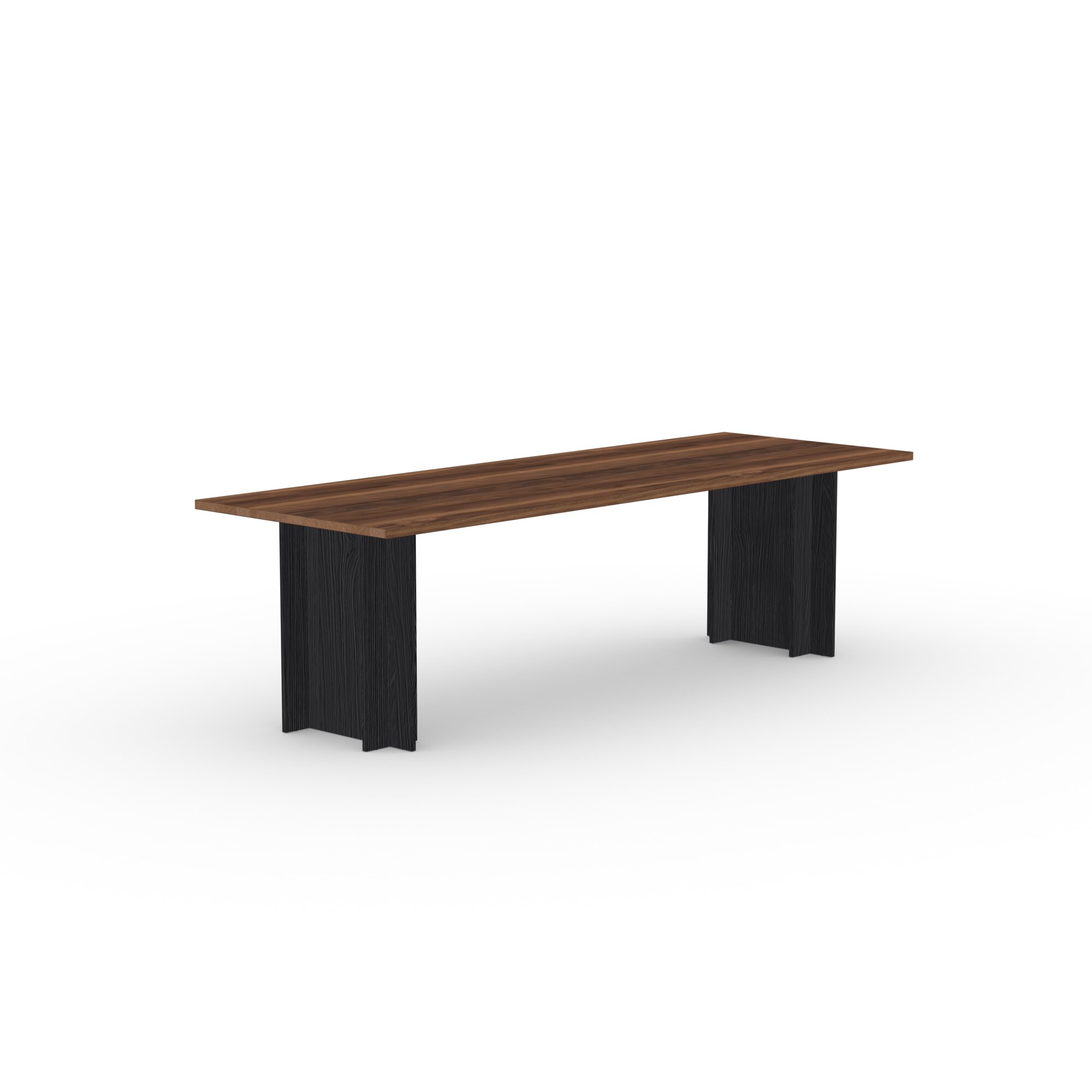 Rectangular Design dining table | Column  Oak black stain | Walnut naturel lacquer | Studio HENK | 