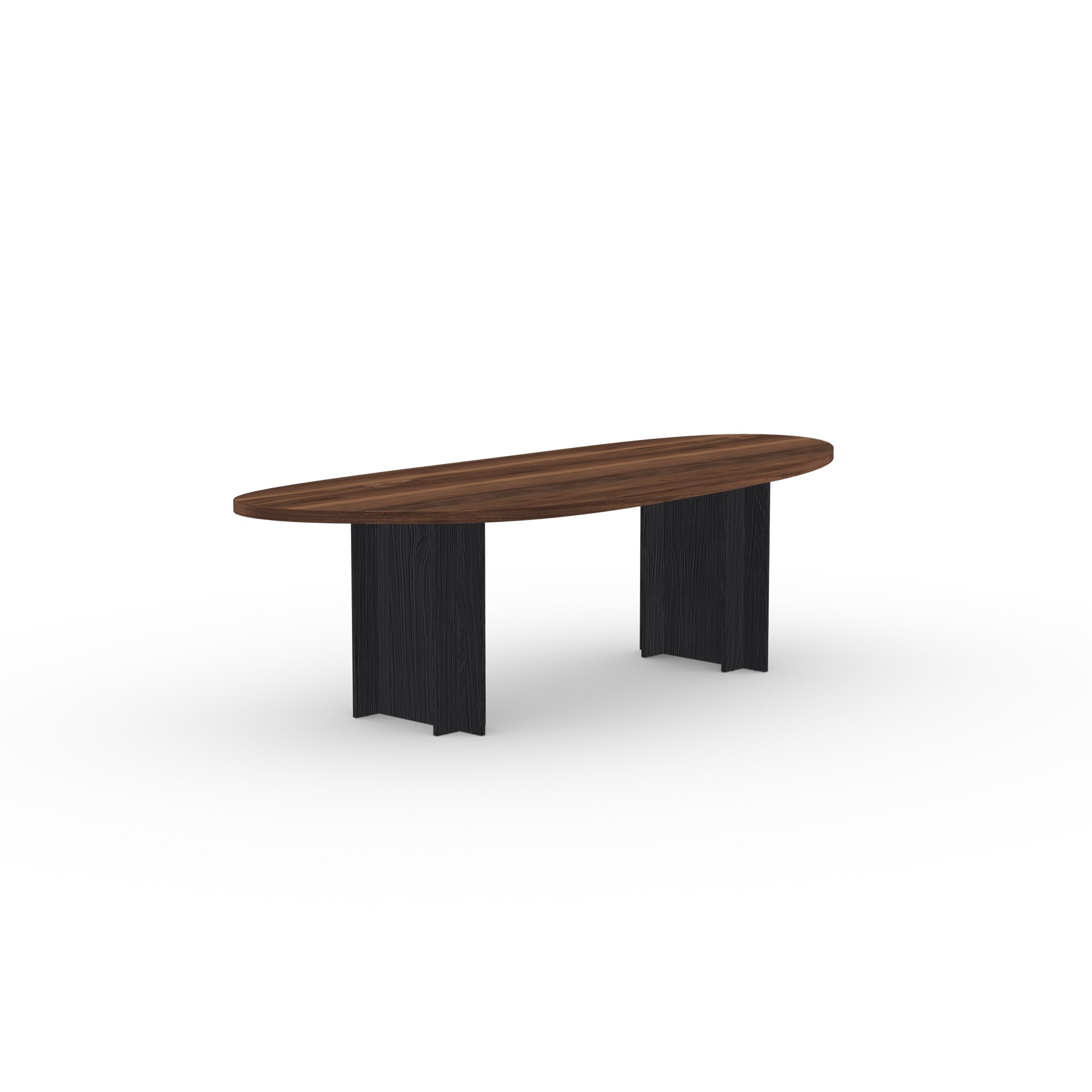 Blob Design dining table | Column  Oak black stain | Walnut naturel lacquer | Studio HENK | 