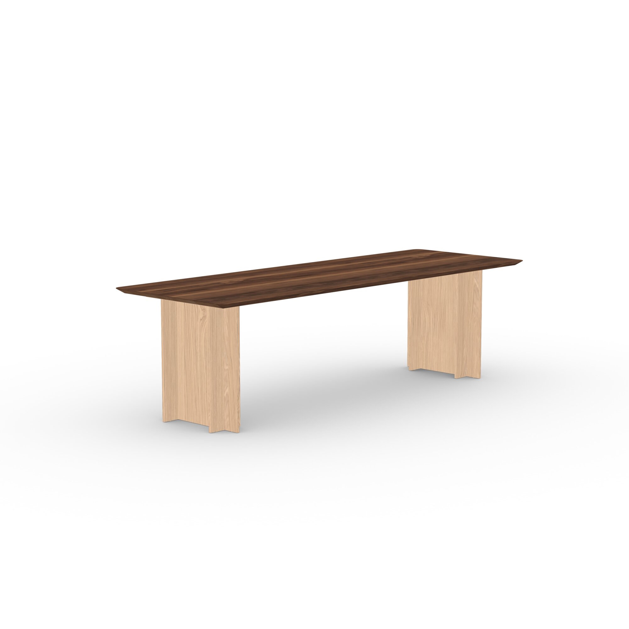 Rectangular Design dining table | Column  Oak hardwax oil natural light | Walnut naturel lacquer | Studio HENK | 