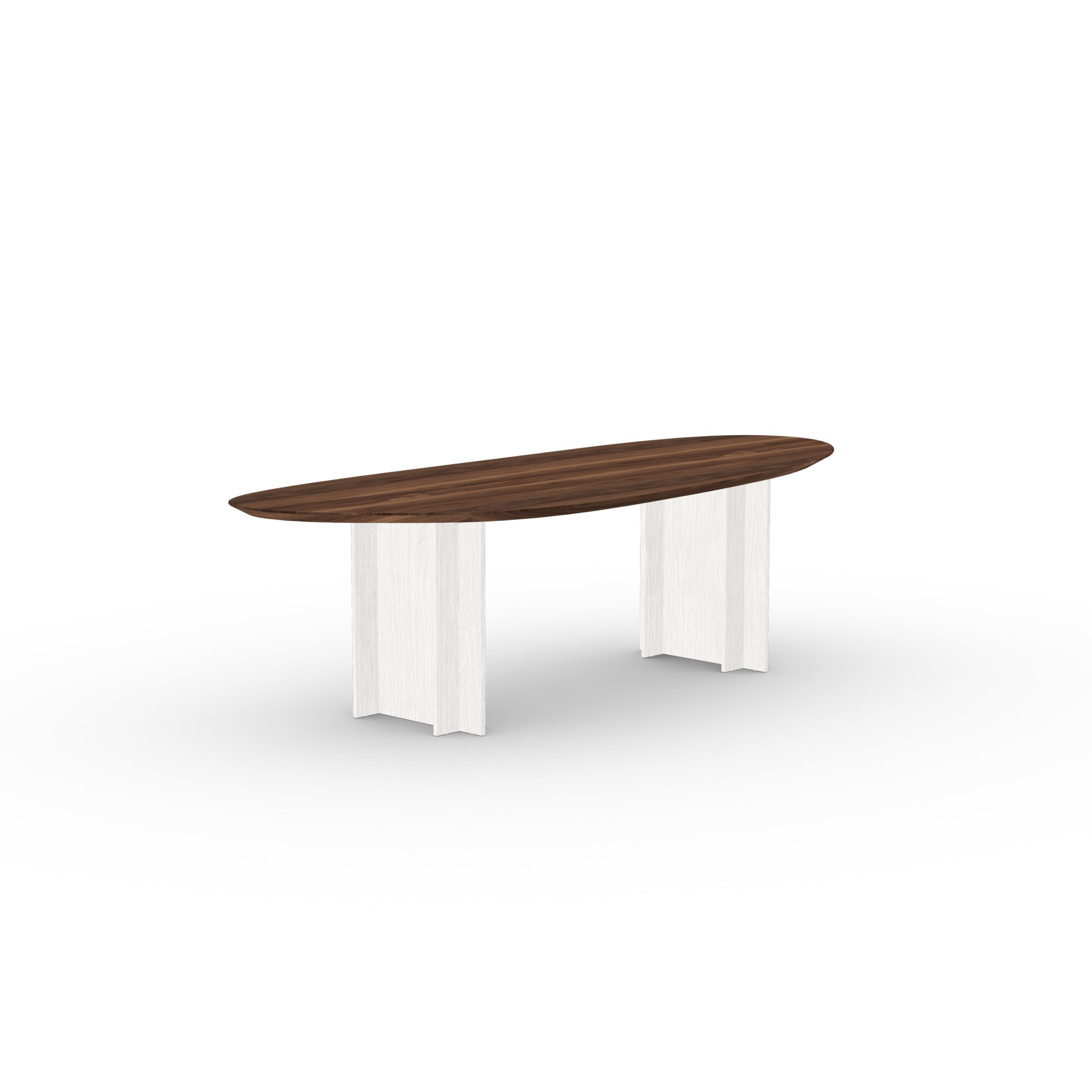 Blob Design dining table | Column  Oak white lacquer | Walnut naturel lacquer | Studio HENK | 