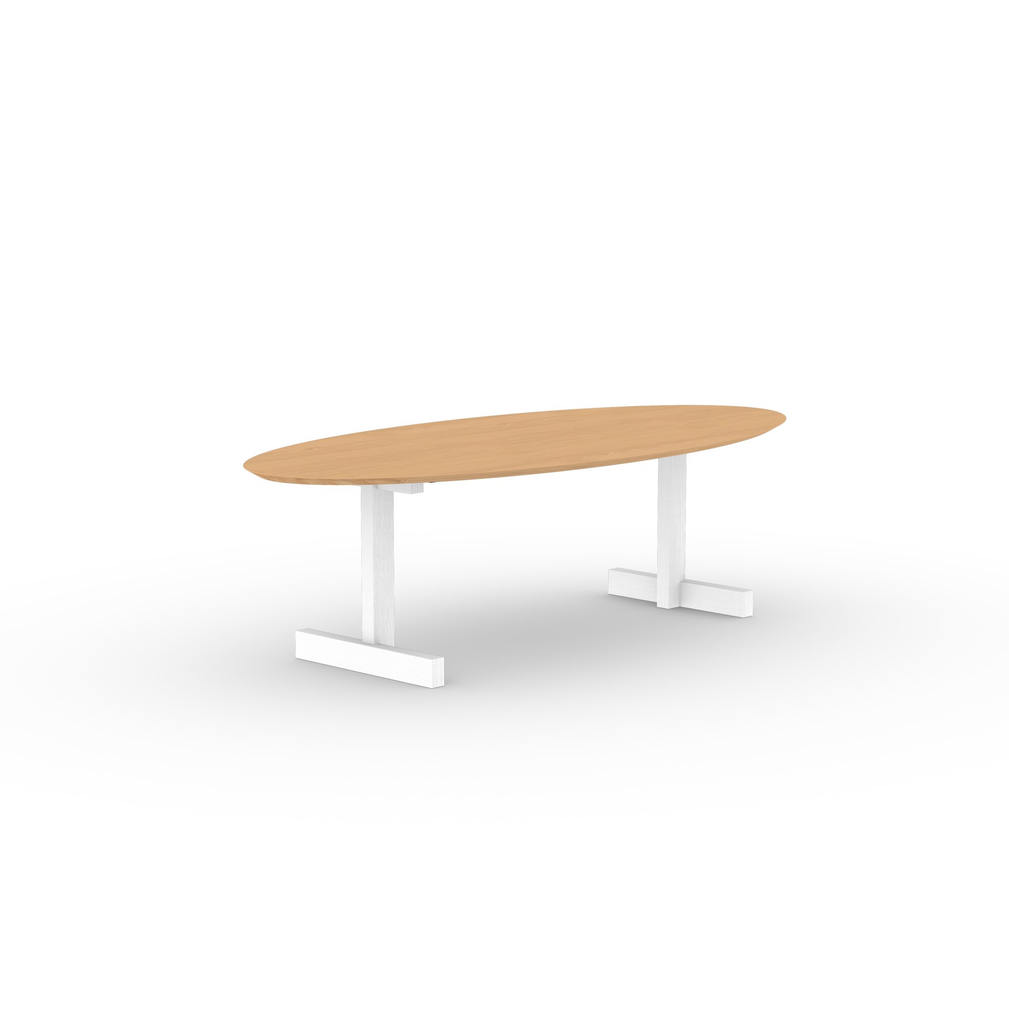 Ovale Design dining table | Base Table Oak white lacquer | Oak hardwax oil natural | Studio HENK | 