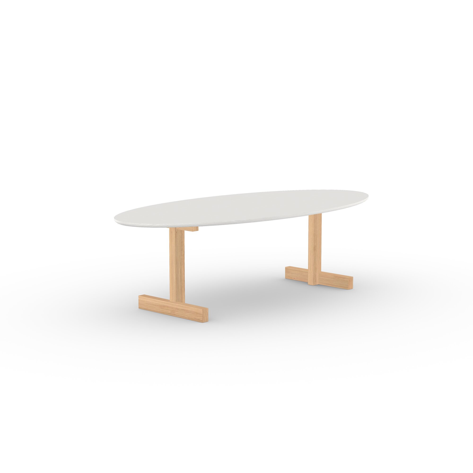 Oval Design dining table | Base Table Oak natural lacquer | Oak white lacquer | Studio HENK | 
