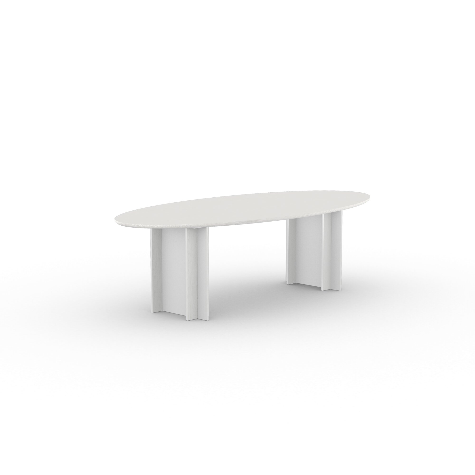 Ovale Design dining table | Column  Oak white lacquer | Oak white lacquer | Studio HENK | 