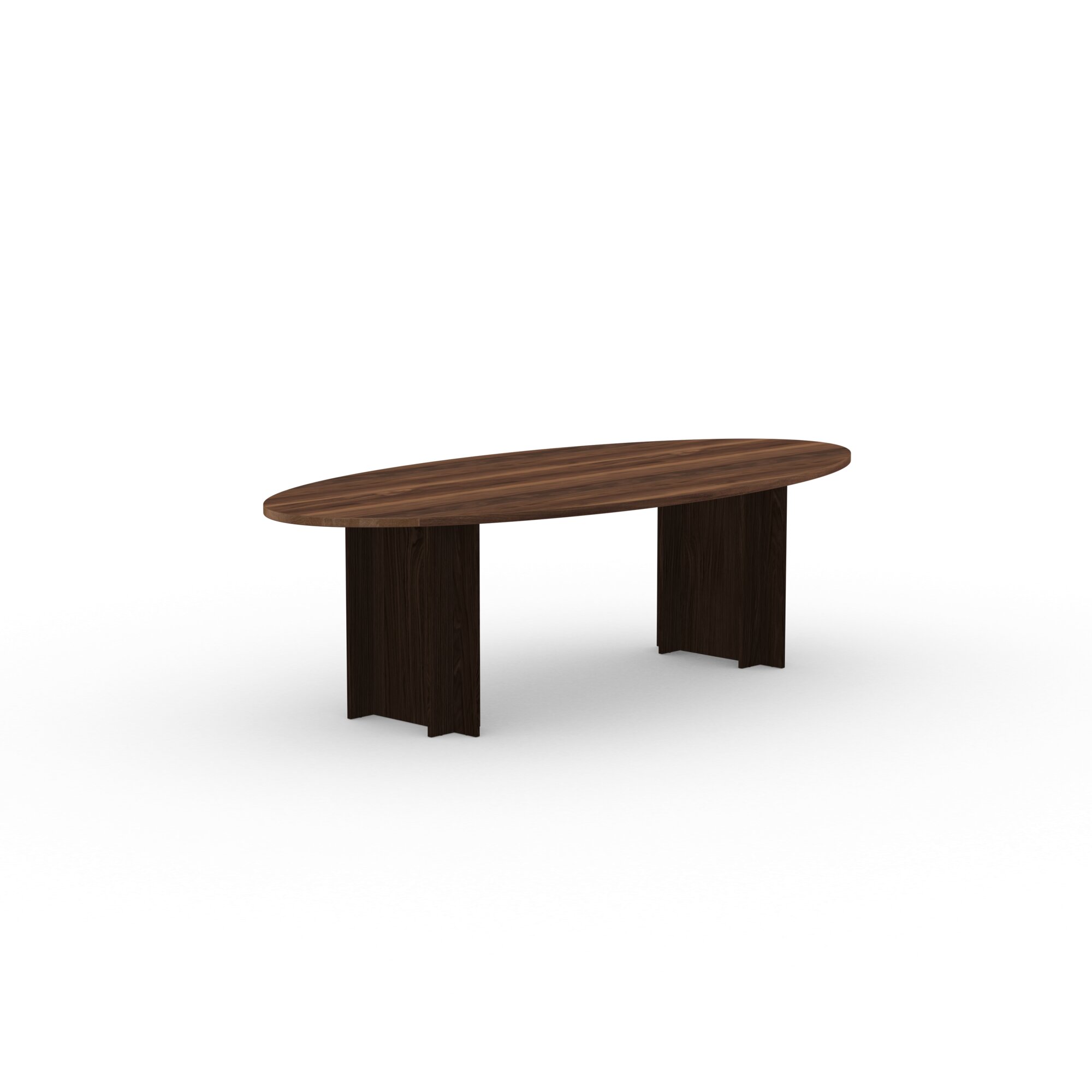 Ovale Design dining table | Column  Oak smoked stain | Walnut naturel lacquer | Studio HENK | 