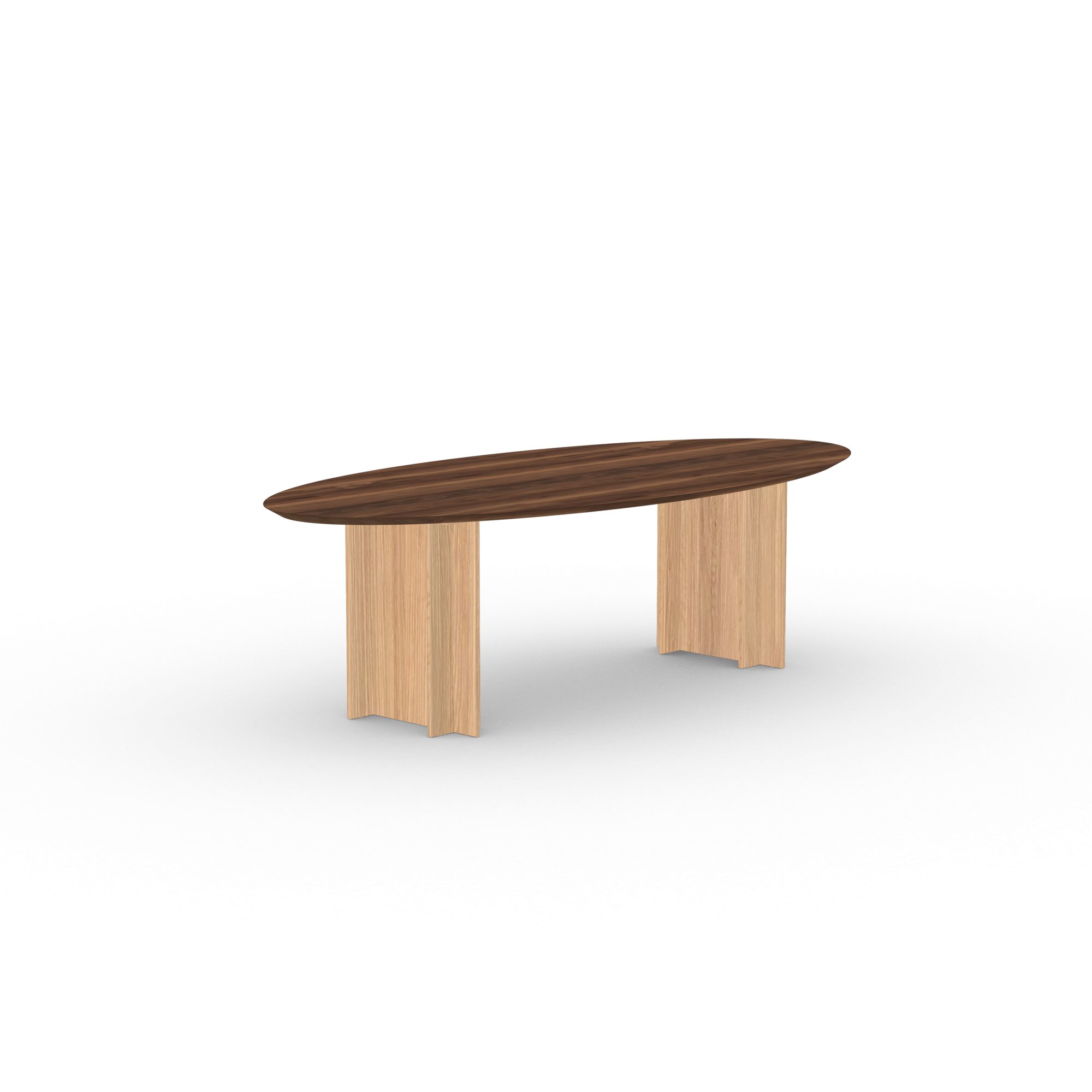 Ovale Design dining table | Column  Oak natural lacquer | Walnut naturel lacquer | Studio HENK | 