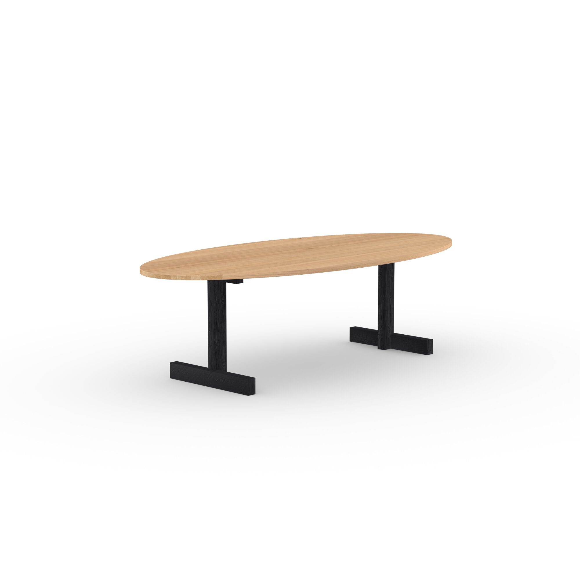 Oval Design dining table | Base Table Oak black lacquer | Oak natural lacquer  | Studio HENK | 