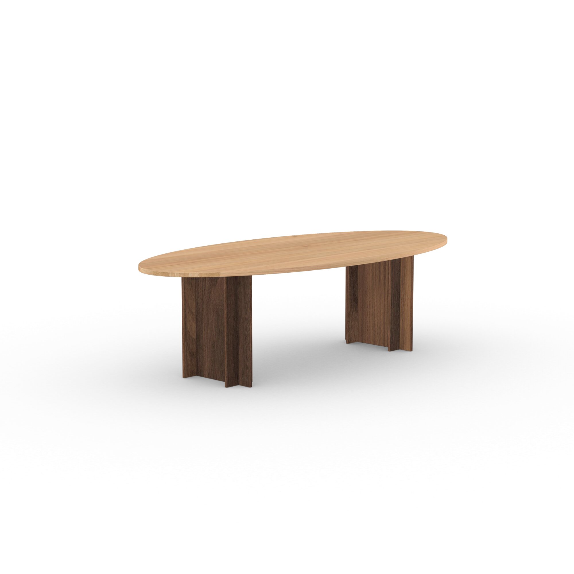Oval Design dining table | Column  Walnut naturel lacquer | Oak natural lacquer  | Studio HENK | 