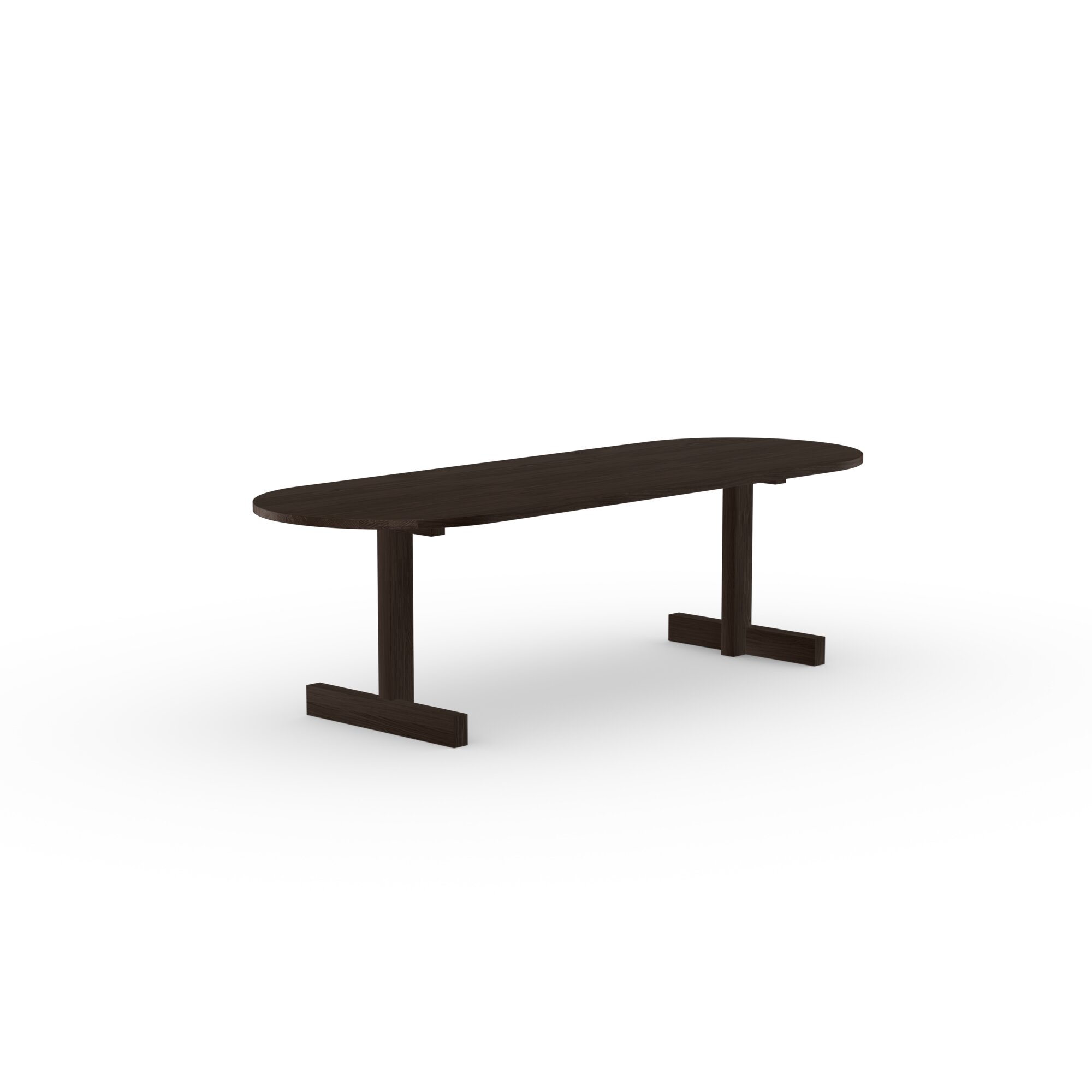 Flat oval Design dining table | Base Table Oak smoked stain | Oak smoked | Studio HENK | 