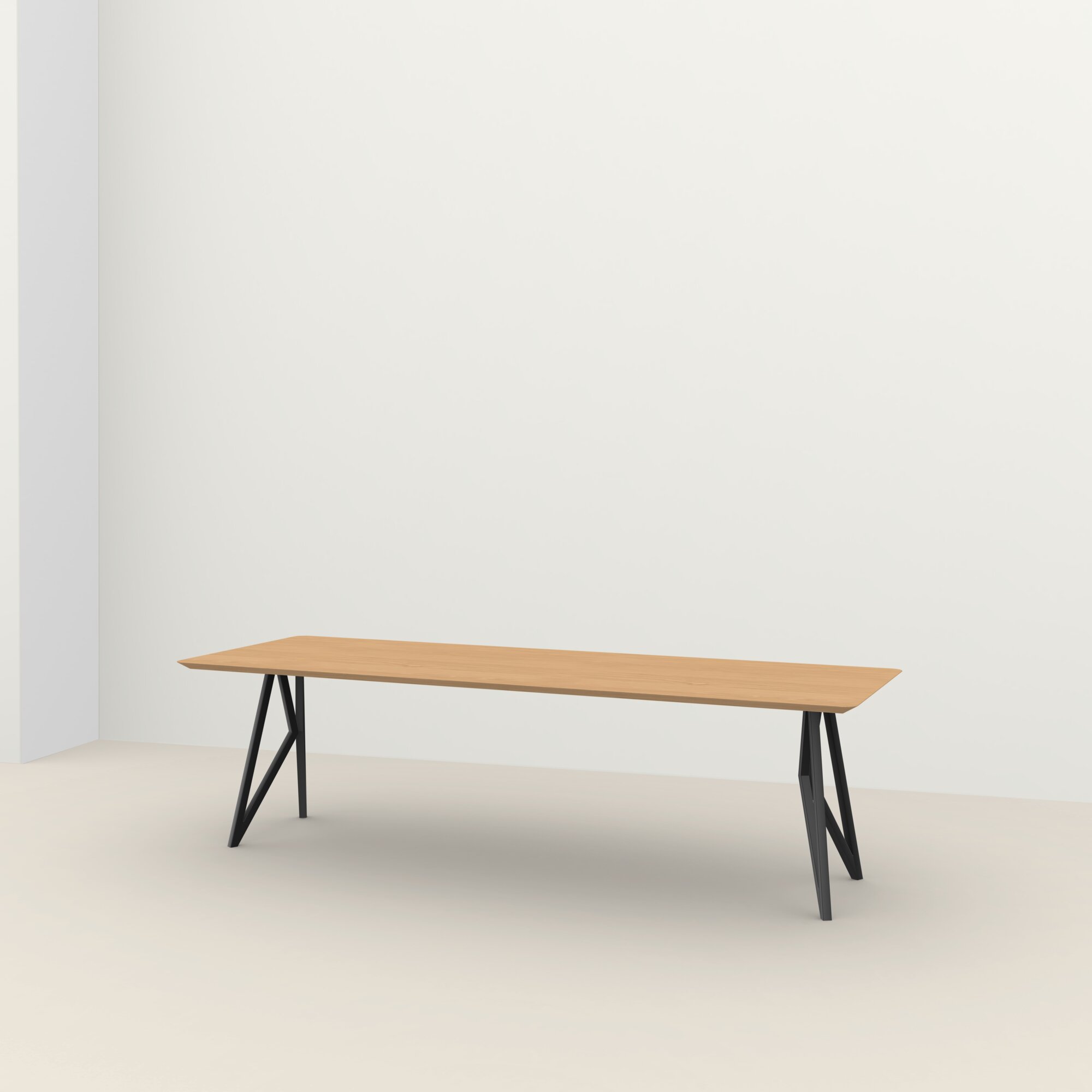 Rectangular Design dining table | Butterfly Steel black powdercoating | Oak hardwax oil natural light | Studio HENK| 