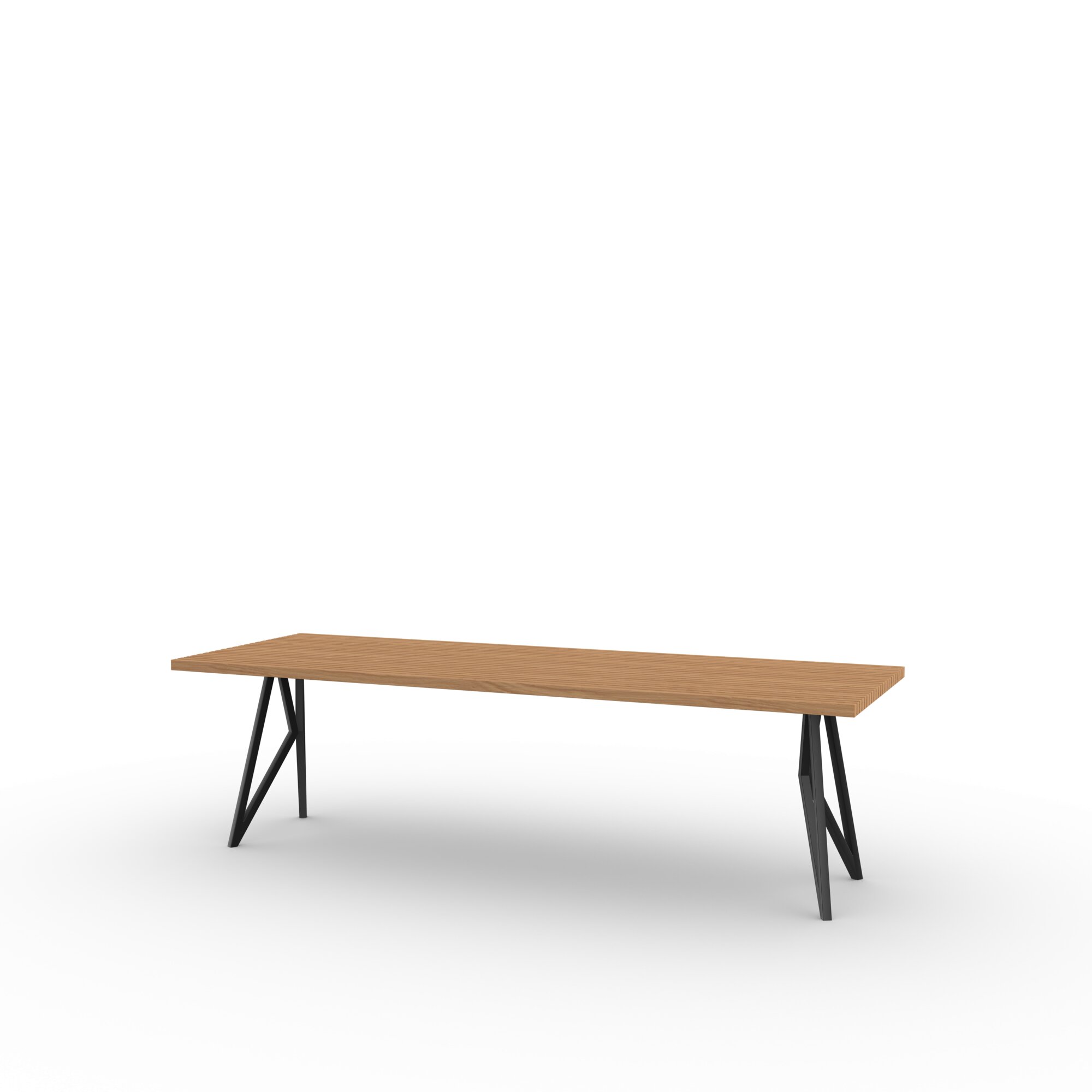 Rectangular Outdoor Design dining table | Butterfly Outdoor Table Steel black powdercoating | Iroko | Studio HENK | 