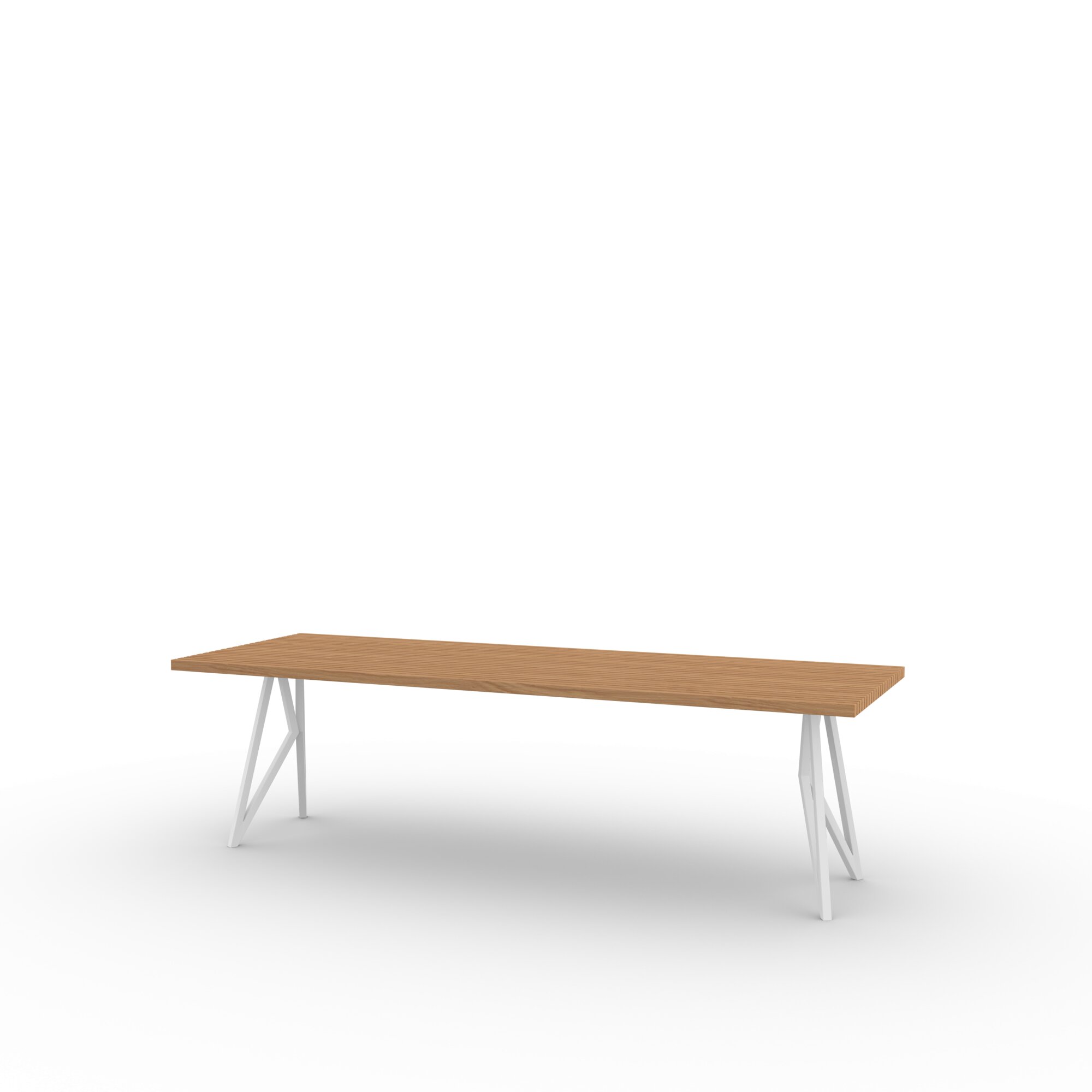 Rectangular Outdoor Design dining table | Butterfly Outdoor Table Steel white powdercoating | Iroko | Studio HENK| 