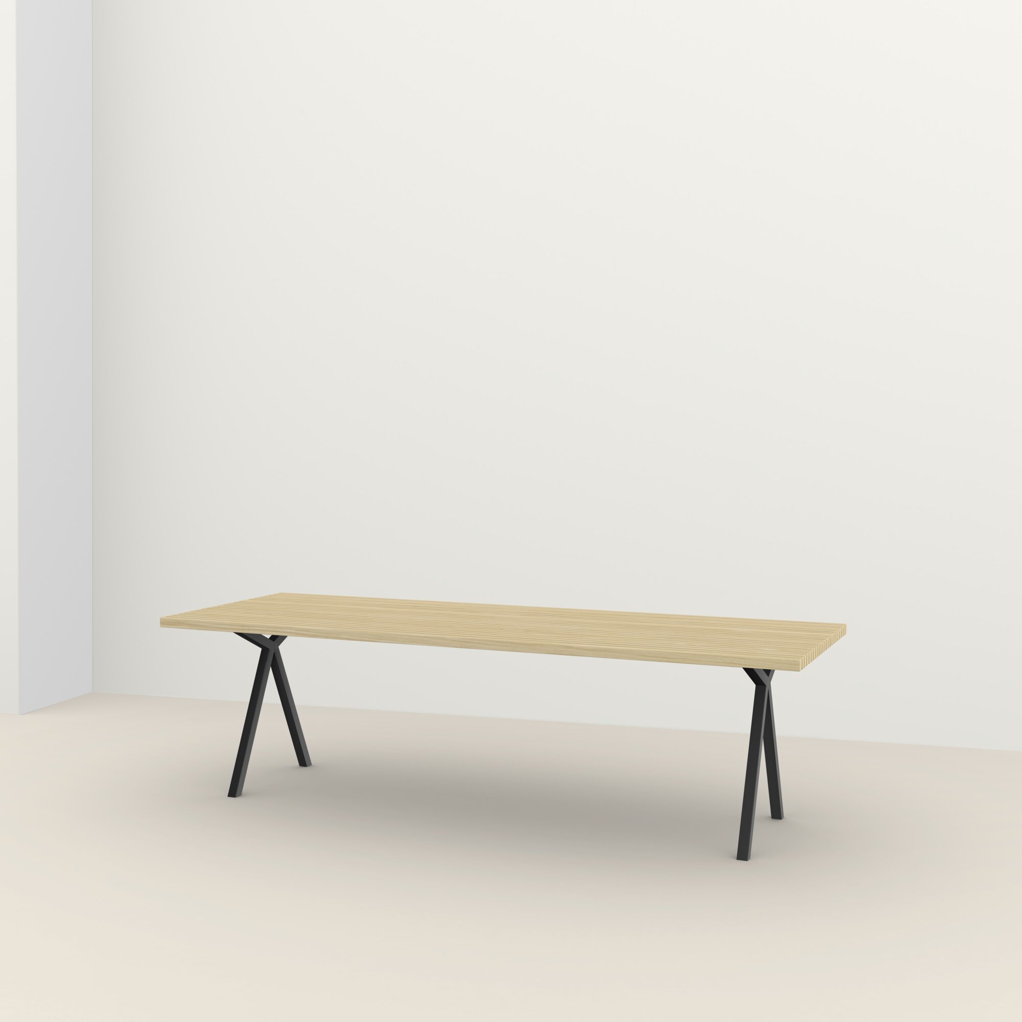 Rectangular Outdoor Design dining table | Slim X-type Outdoor Table Steel black powdercoating | Accoya | Studio HENK| 