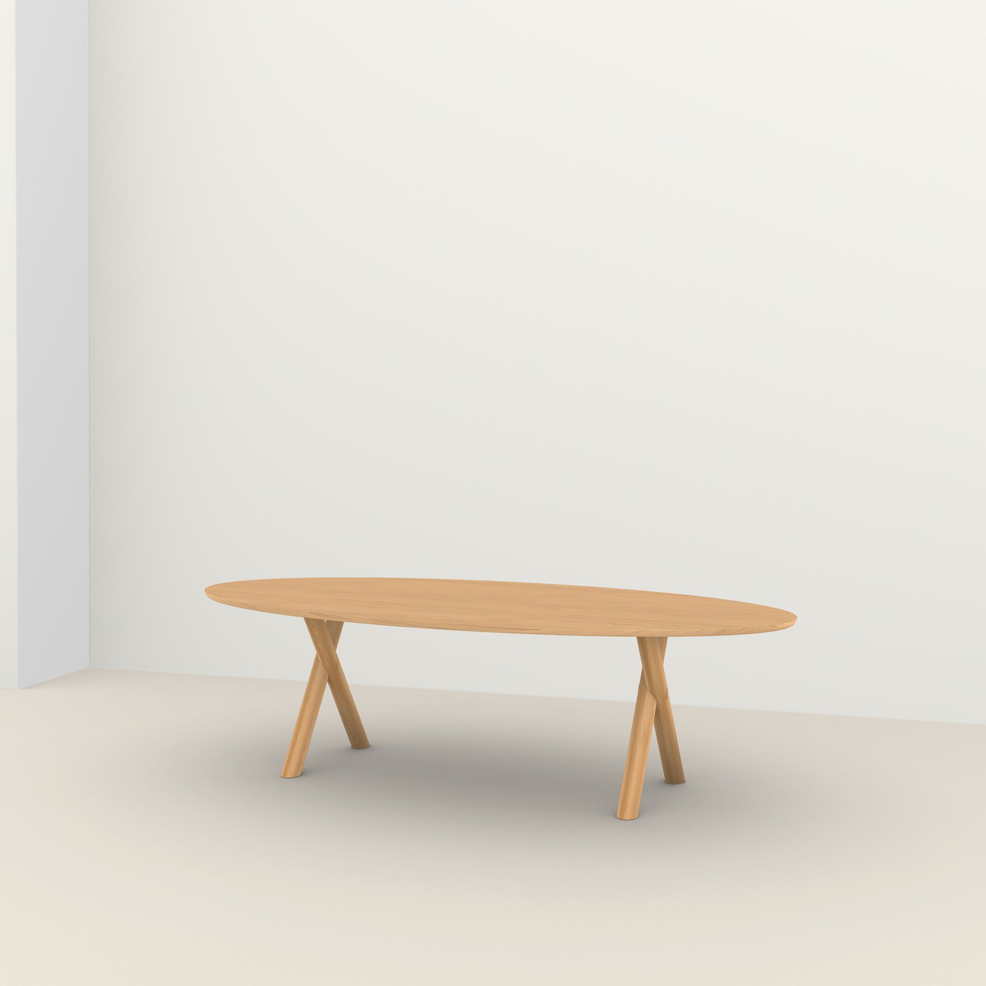 SlimX Wood Dining Table Oak hardwax oil natural 3062 Oval Radius Oak