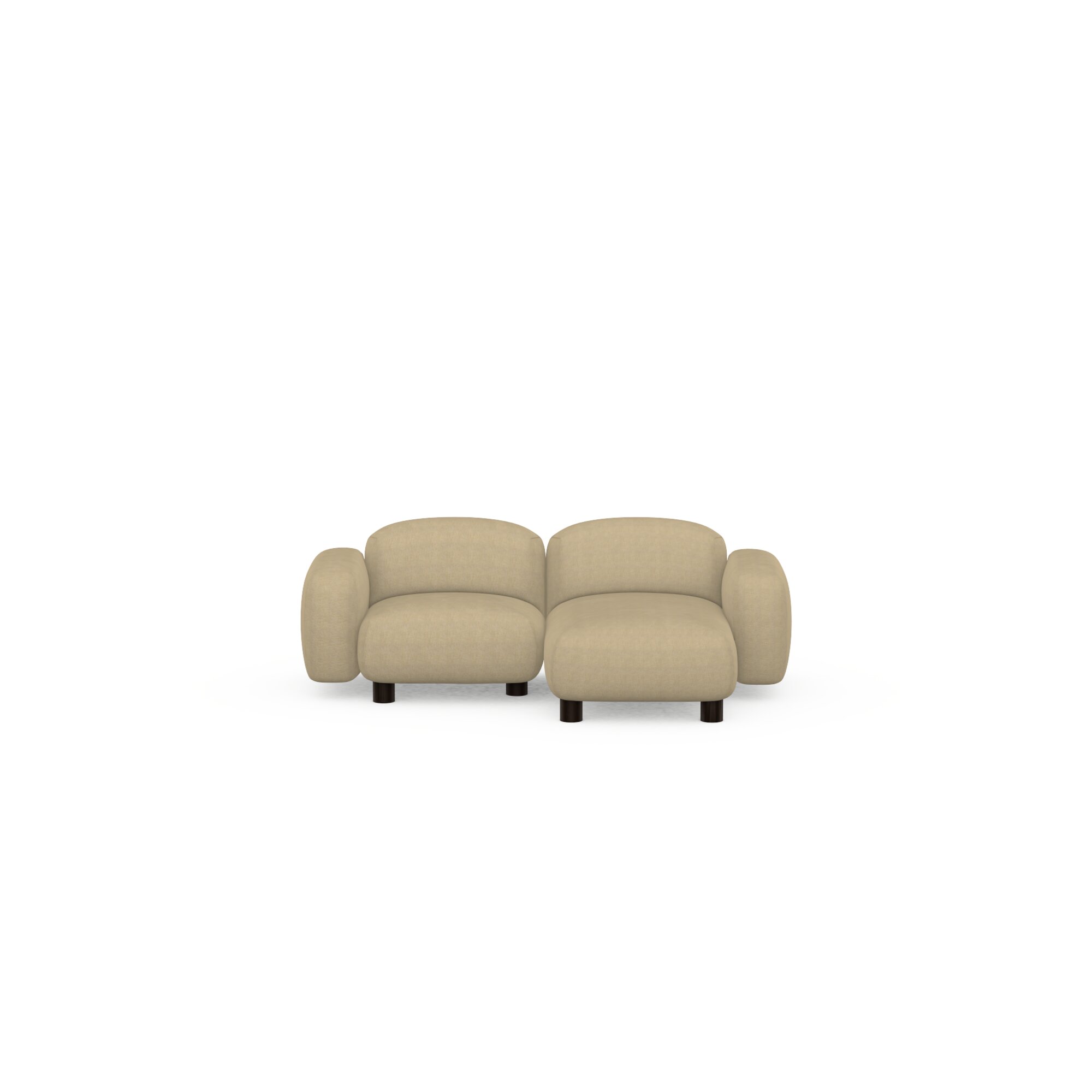 Design modern sofa | Pebbles 2 seater corner sofa right Brown | Studio HENK | 