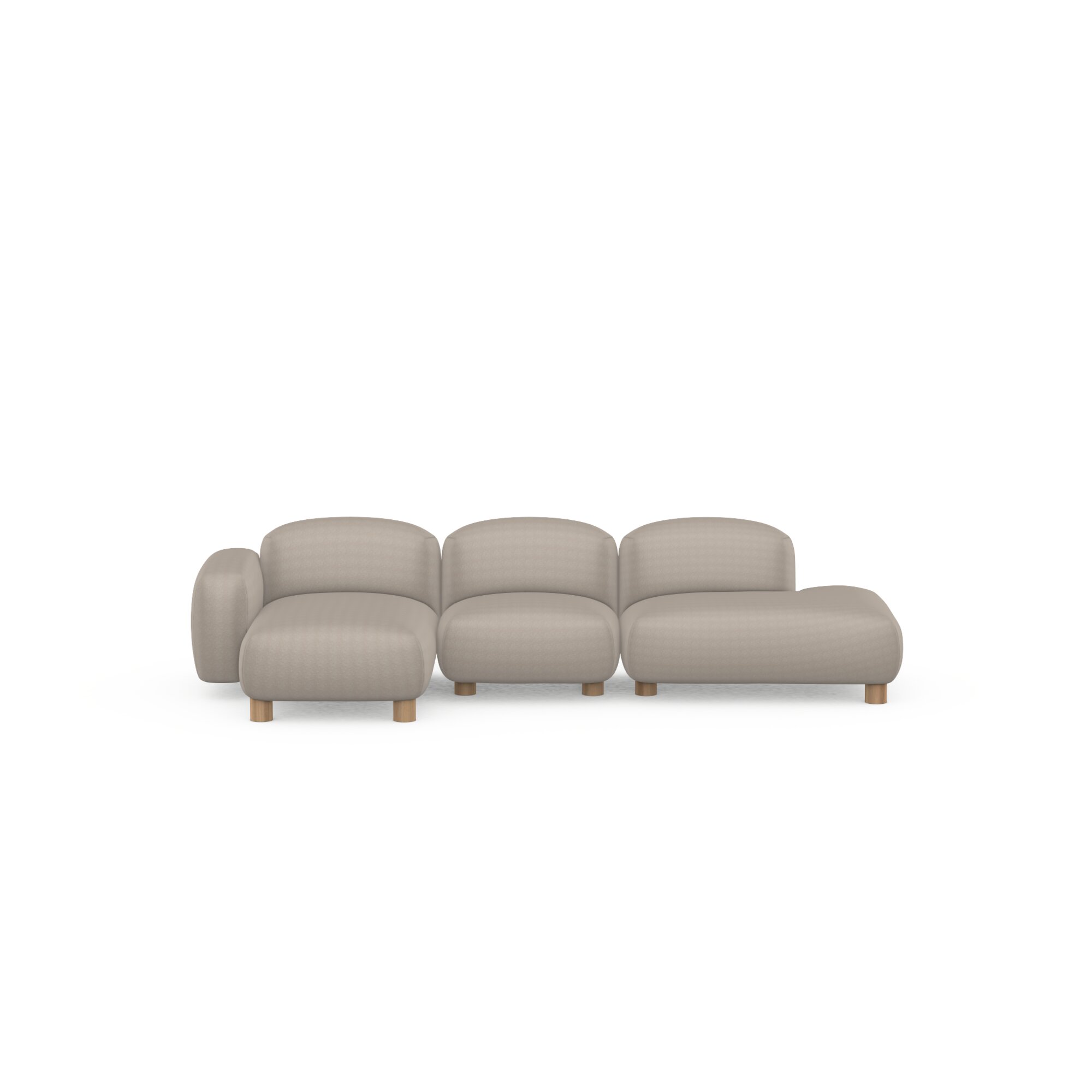 Design modern sofa | Pebbles 3.5 seater corner sofa left open end Brown | Studio HENK | 