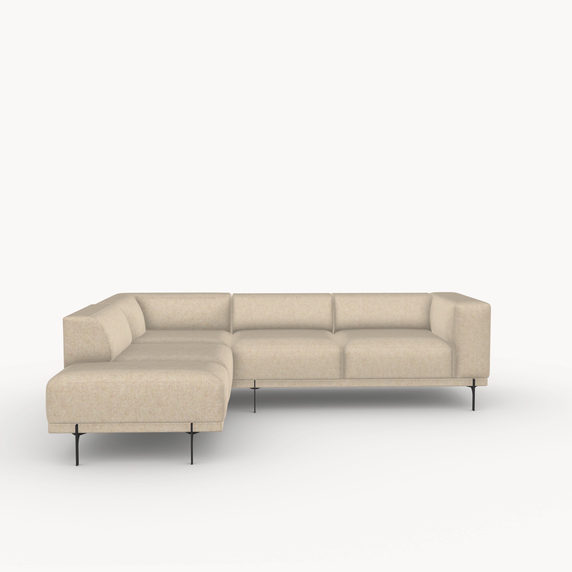 Design modern sofa | Cave Sofa Corner Element Platform left facet beige1037 | Studio HENK| 