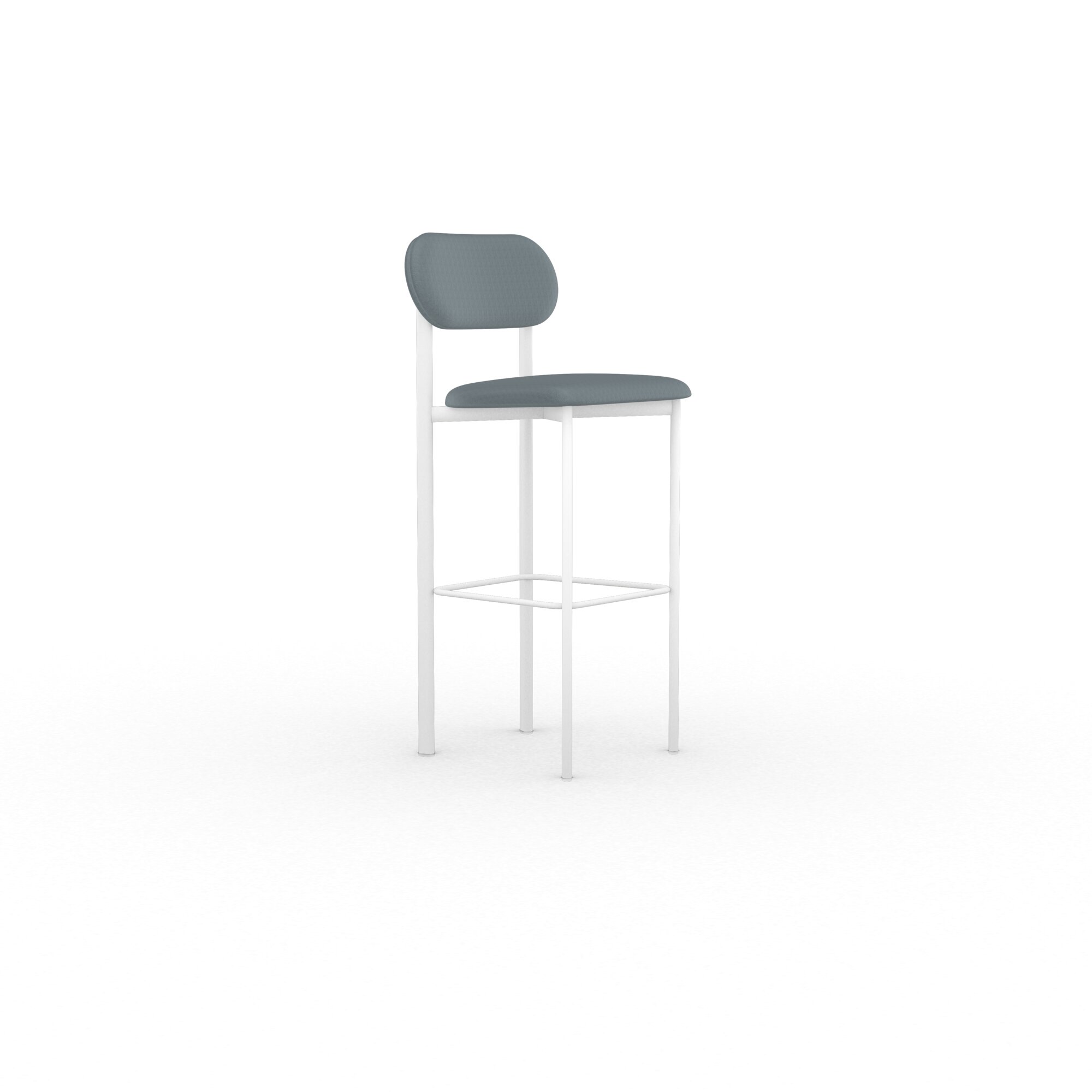 Design stool Oblique Stool 77 with upholstered backrest | cyber royalblue47 | Studio HENK | 