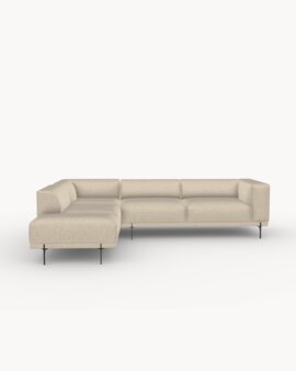 Facet Beige 1037 fabric with a Black Steel Frame Finish