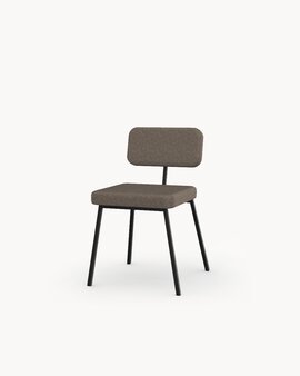 Facet Shitake 124 fabric with a Black Steel Frame Finish