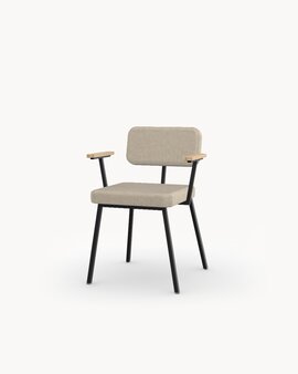 Facet Beige 1037 fabric with a Black Steel Frame Finish