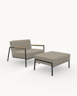 Facet Kiezel7 fabric with a Black Steel Frame Finish