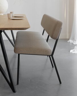 Brema Liver10 fabric with a Black Steel Frame Finish