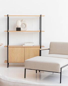 FSC certified Natural Oak with a black steel frame finish