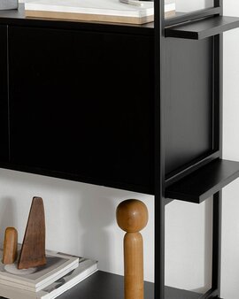 FSC certified Black Stain Oak with a black steel frame finish