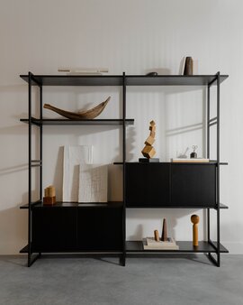 FSC certified Black Stain Oak with a black steel frame finish