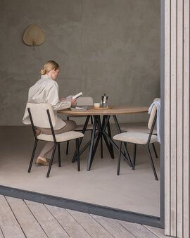 FSC certified Natural Oak with a Black Steel Frame Finish