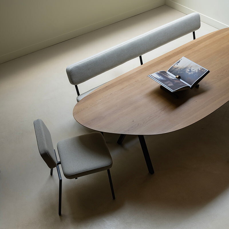 Blob Design dining table | Butterfly Steel black powdercoating | HPL Fenix nero ingo | Studio HENK| 