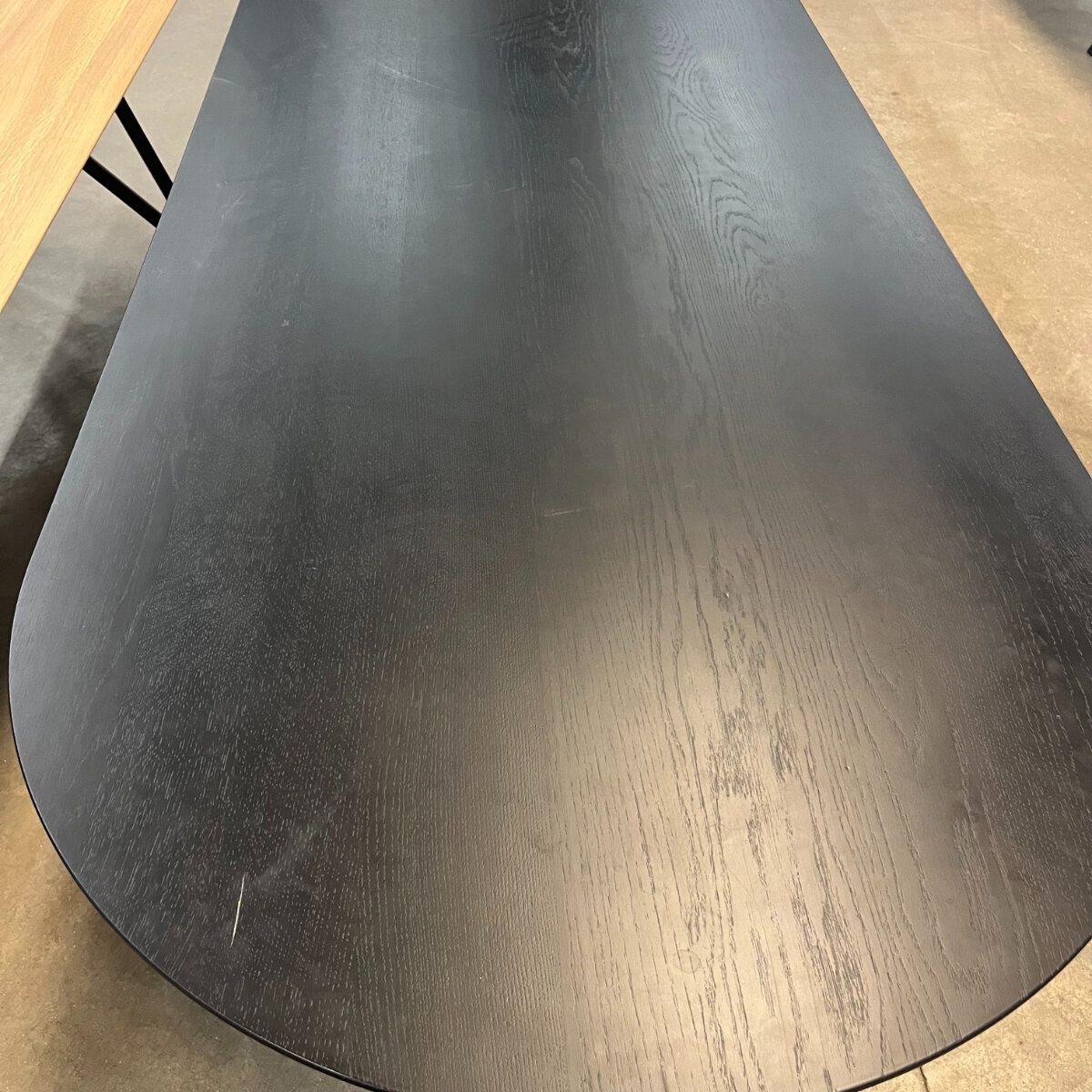 Flat oval Design dining table | Slot 1 Oak black stain | Oak black stain | Studio HENK | 