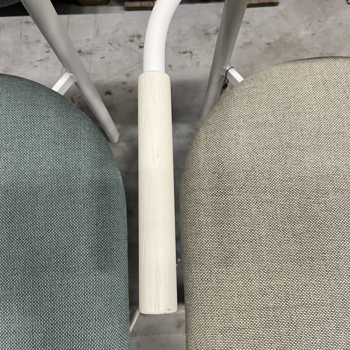 Design modern dining chair | Oblique Dining Chair upholstered Green rewool2 0858 | Studio HENK | 