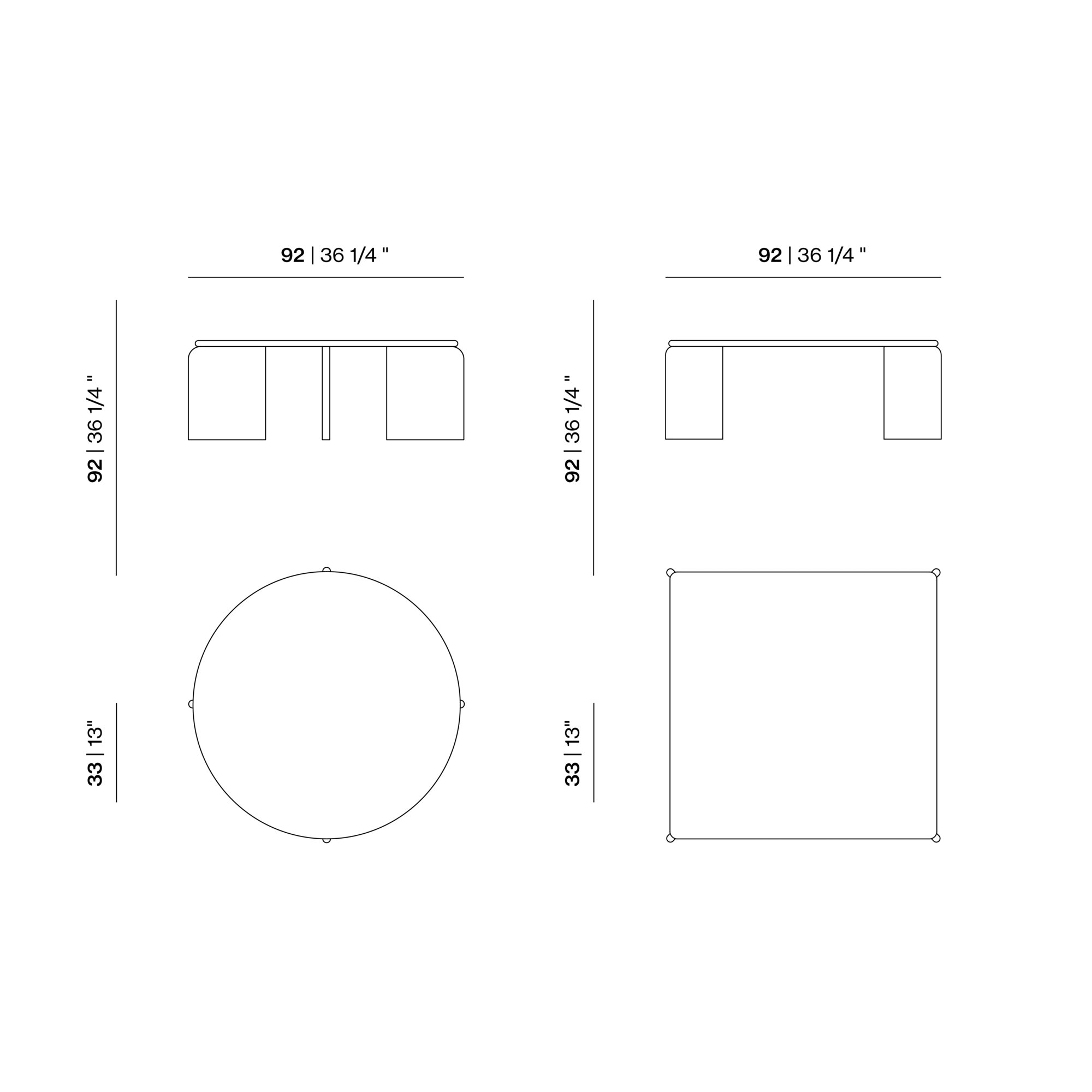 Design Coffee Table | Soft Coffee Table 90 Oak blue lacquer | Oak blue lacquer | Studio HENK | 