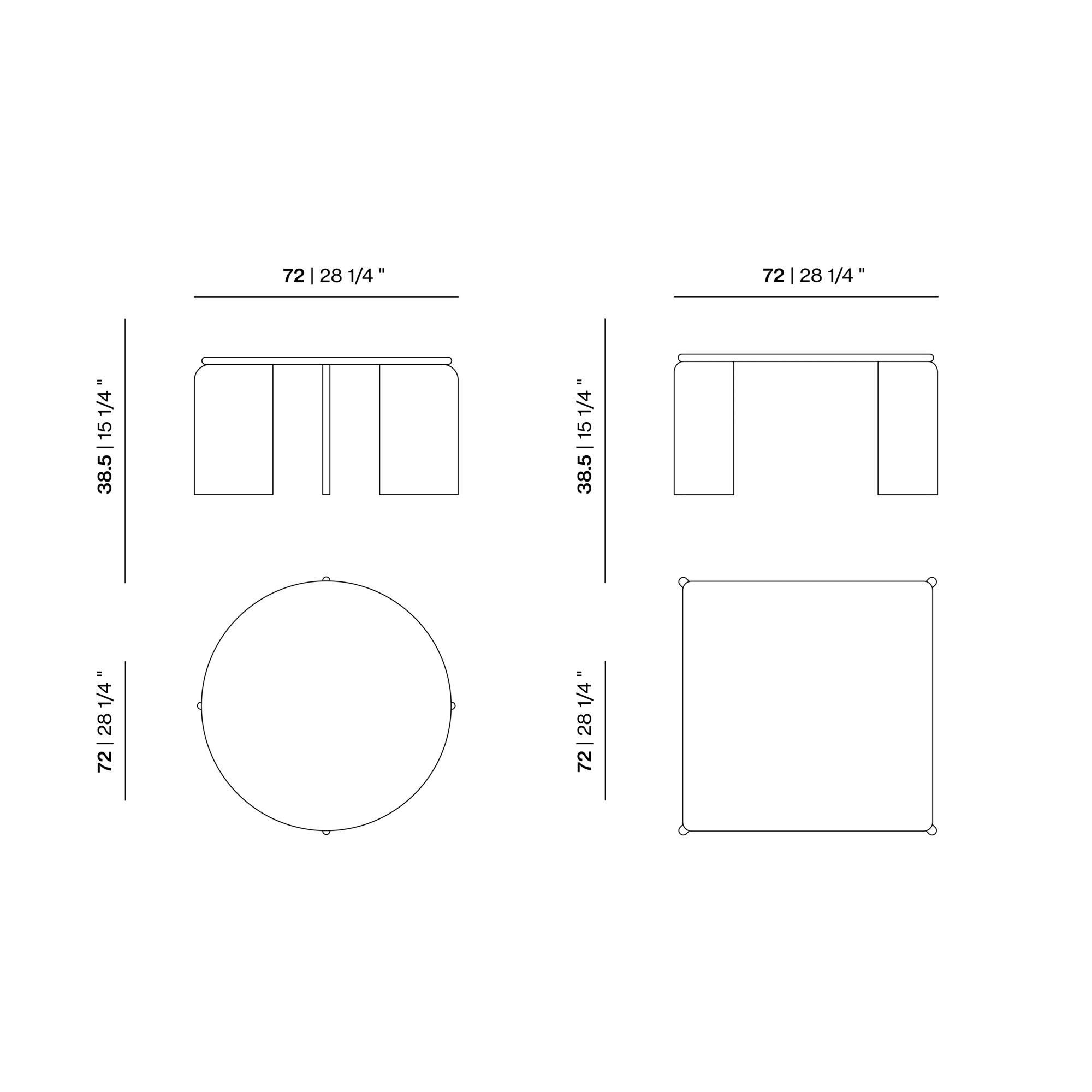 Design Coffee Table | Soft Coffee Table 70 Oak blue lacquer | Oak blue lacquer | Studio HENK | 