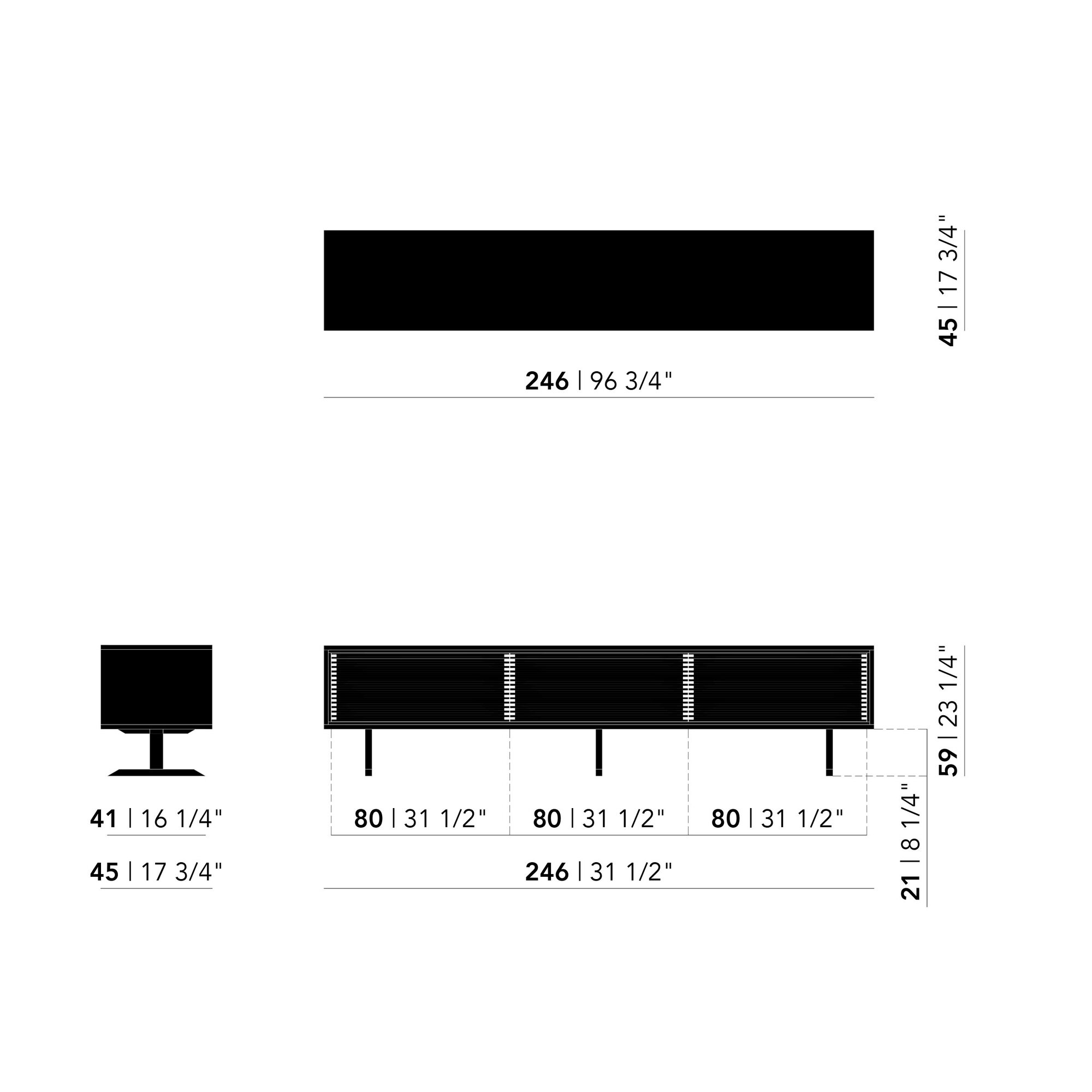 Design dresser | The Dresser 31 | black | Studio HENK| schematic