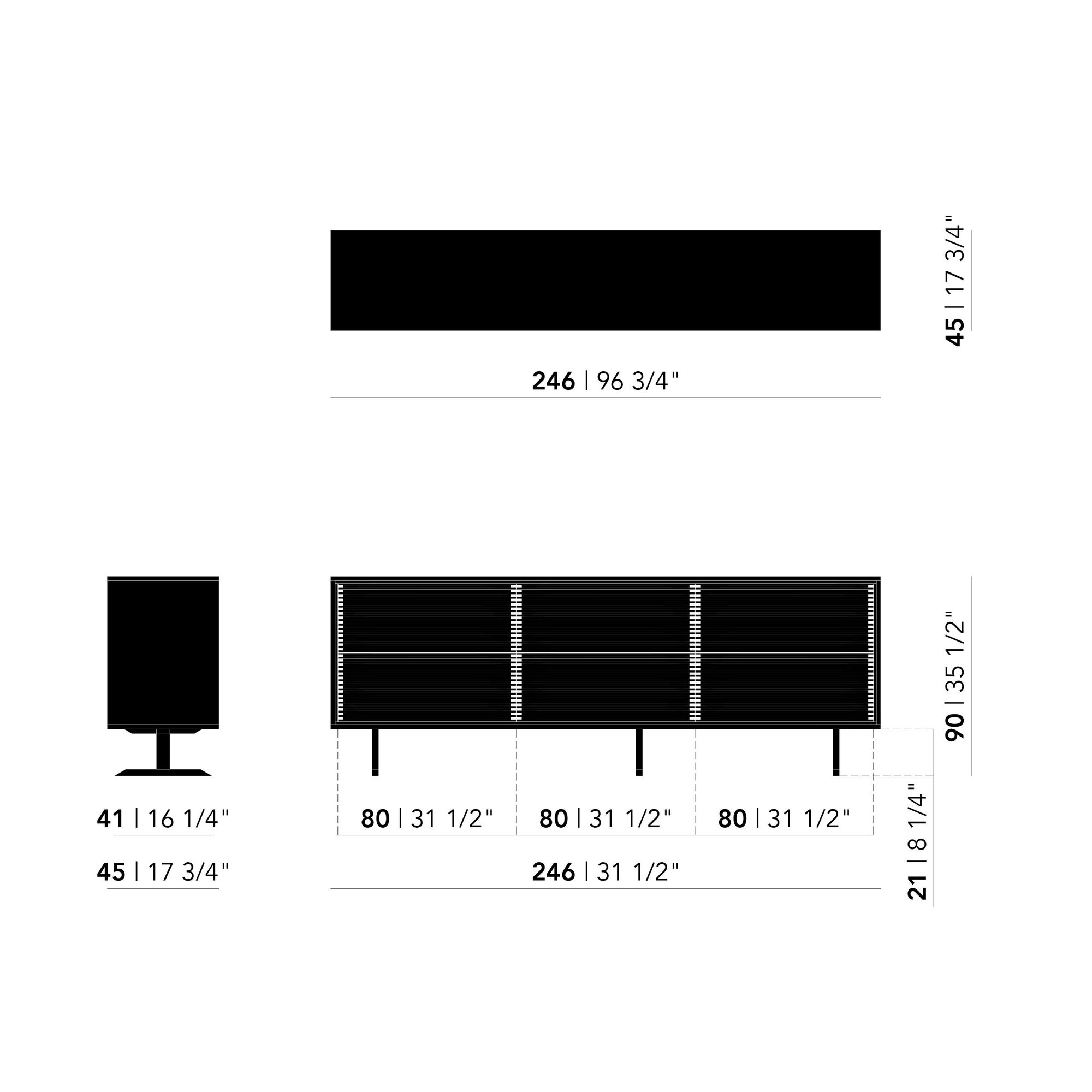 Design dresser | The Dresser 32 | black | Studio HENK| schematic