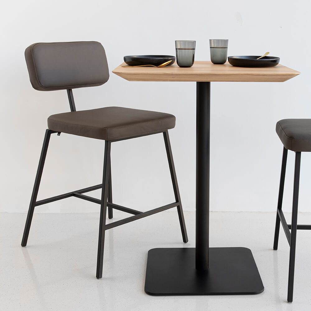 Square Design Bistro Table | Central black | HPL Fenix nero ingo | Studio HENK| 