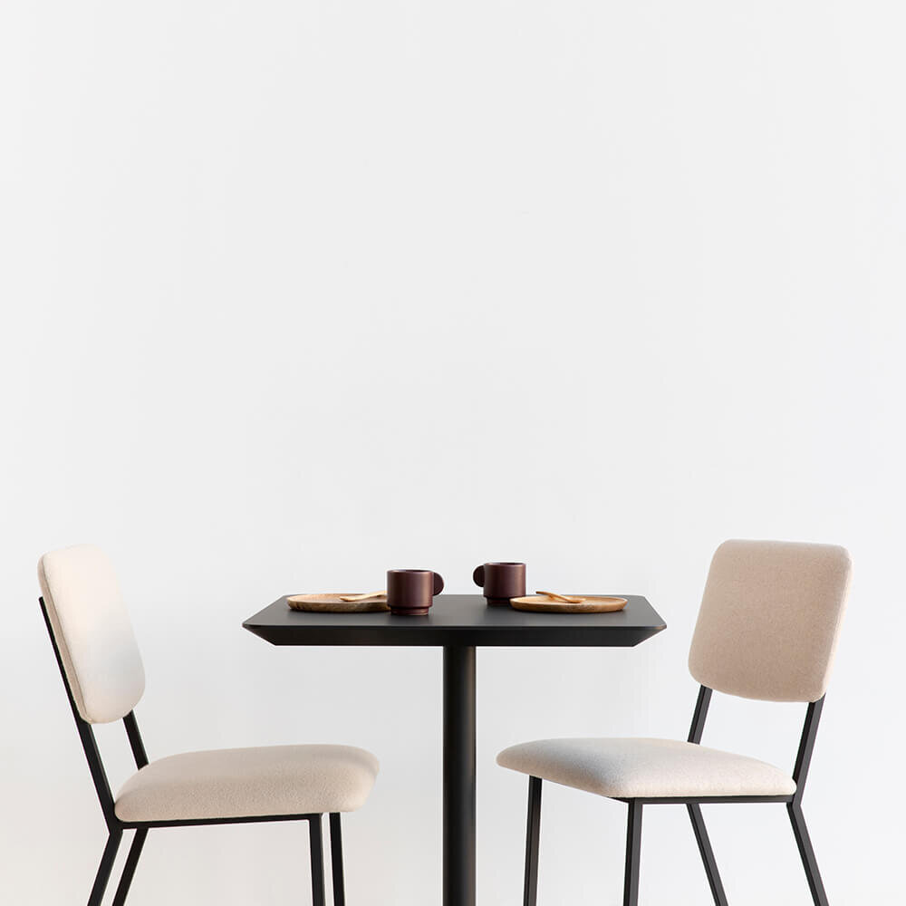 Square Design Bistro Table | Central black | HPL Fenix nero ingo | Studio HENK| 