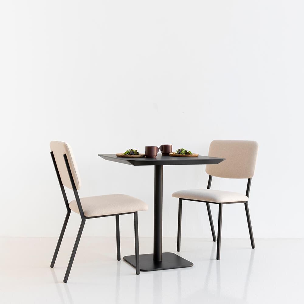 Square Design Bistro Table | Central black | Oak hardwax oil natural light 3041 | Studio HENK| 