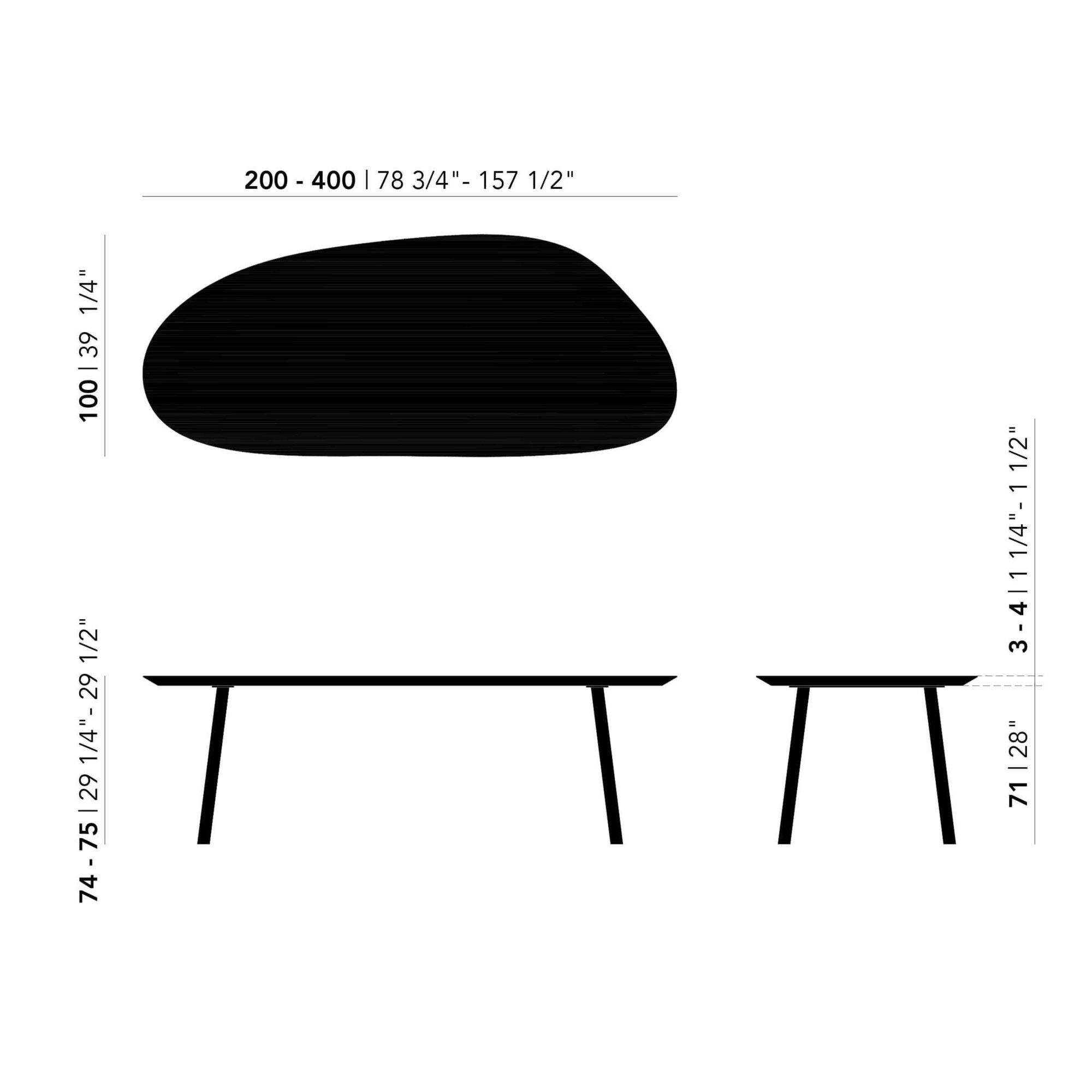 Blob Design dining table | Slim Co Steel black powdercoating | Oak hardwax oil natural light | Studio HENK | 