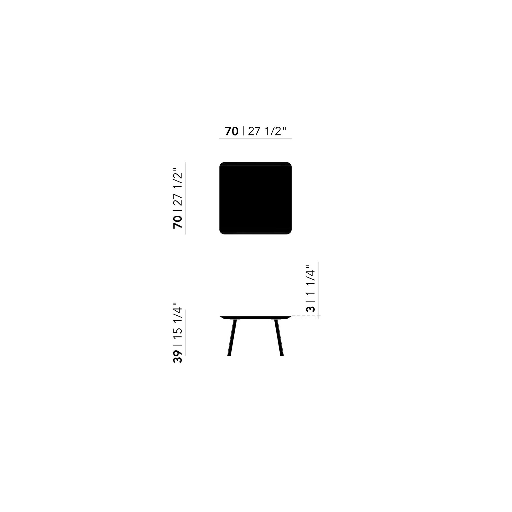 Design Coffee Table | New Co Coffee Table 70 Square Black | HPL Fenix grigio efeso | Studio HENK| 