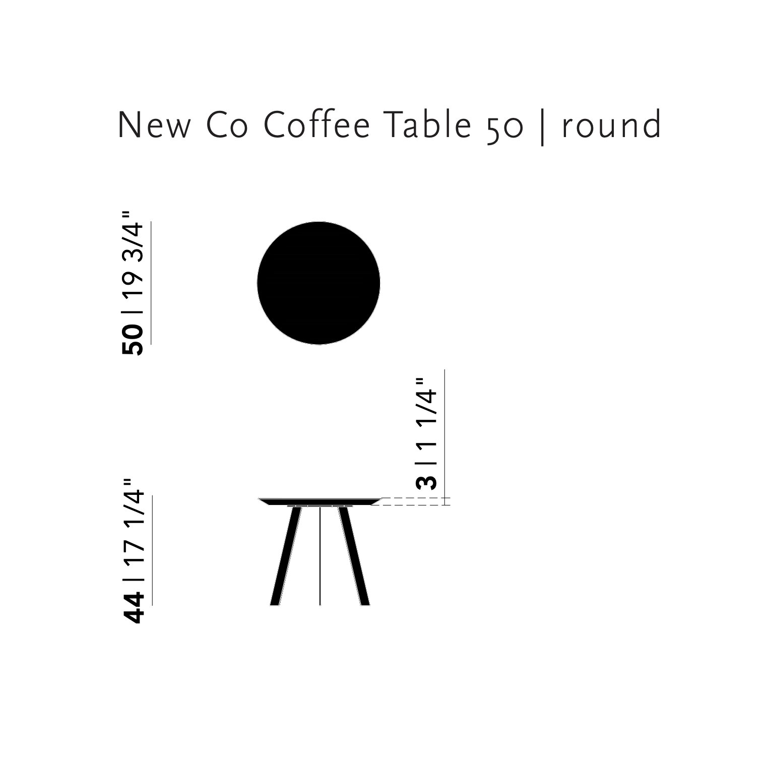 Design Coffee Table | New Co Coffee Table 50 Round Black | HPL Fenix beige luxor | Studio HENK| 