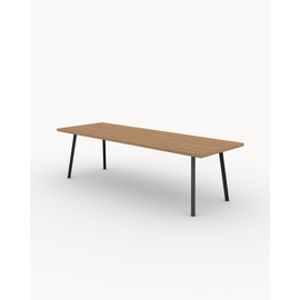 FSC gecertificeerd Iroko hout met zwart stalen frame