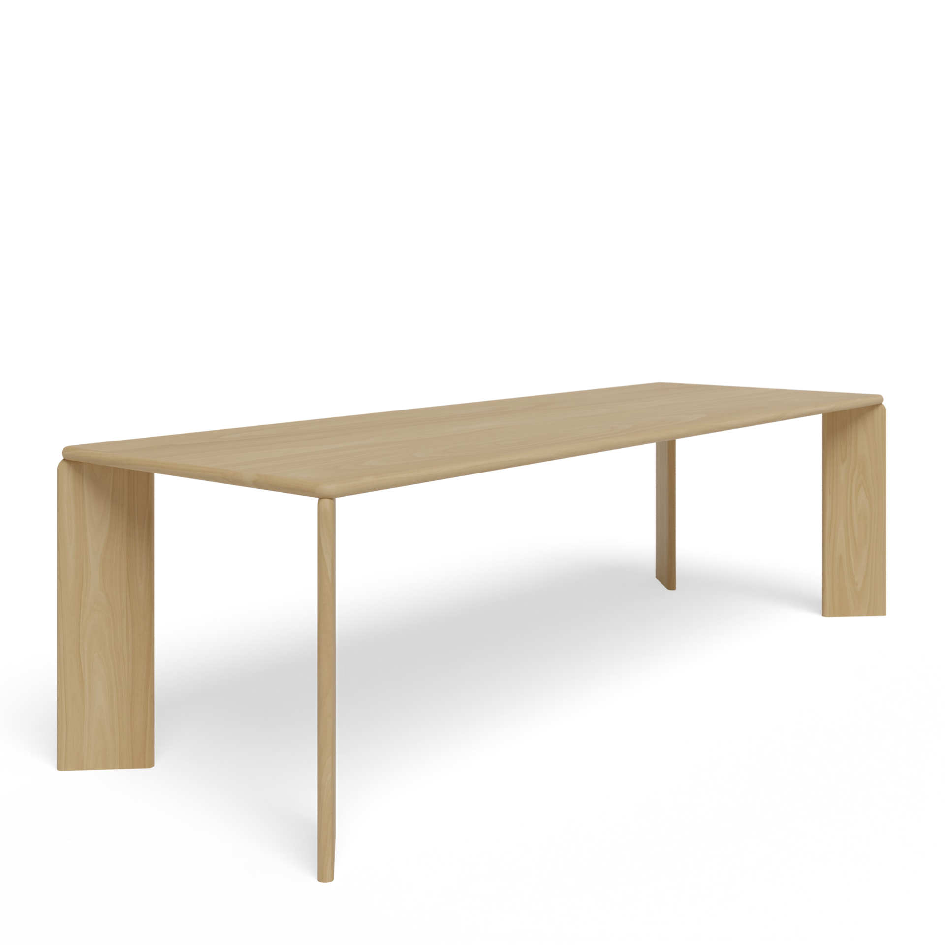 Soft Rectangular Oak natural lacquer dining table
